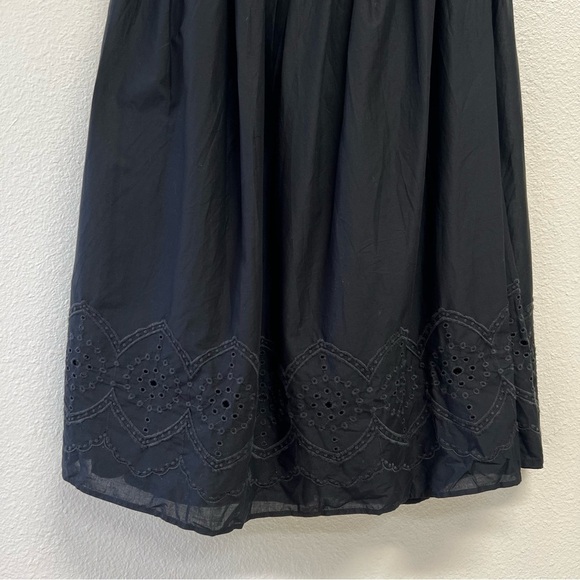 J. Crew Factory Tie-neck Midi Dress Eyelet Trim in Black Size 10 NWT - Picture 7 of 12